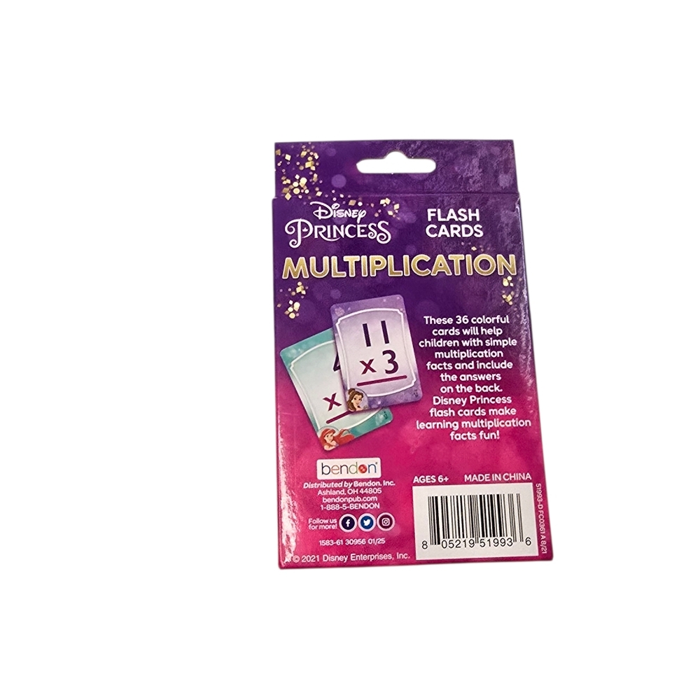 Disney Princess Multiplication Flash Cards 36 Cards Learning Math Game - Picture 3 of 3